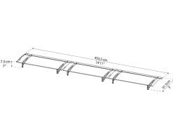 PALRAM Canopia Aquila  Vordach, solar grau, klar 453,5x91,5x17,5 in cm (LxBxH) Hot