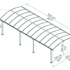 Canopia Arcadia Carport aus Aluminium 3,6 x 8,6 m in Grau ^ PALRAM Hot