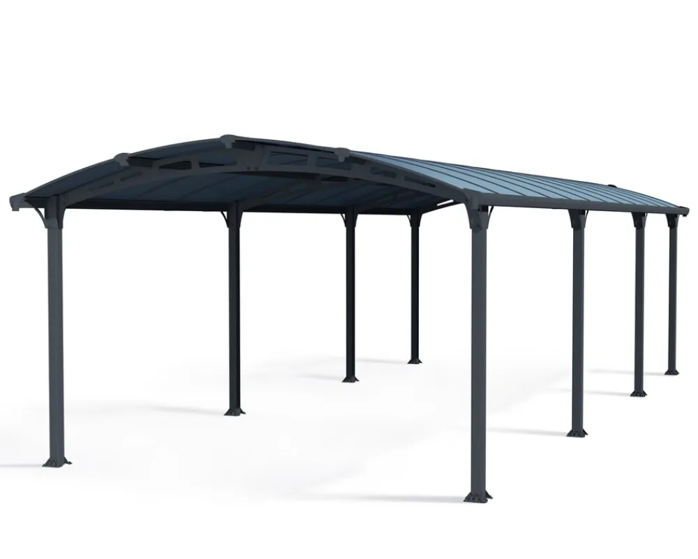 Canopia Arcadia Carport aus Aluminium 3,6 x 8,6 m in Grau ^ PALRAM Hot