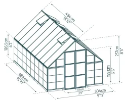PALRAM Canopia Balance 3,04x4,84m Gewächshaus, silber Outlet