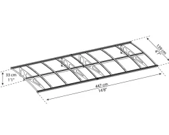 PALRAM Canopia Bordeaux 4.5x1.4 Vordach, weiß