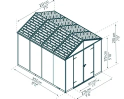 PALRAM Canopia Rubicon Gerätehaus, anthrazit 302x237x235 cm Best