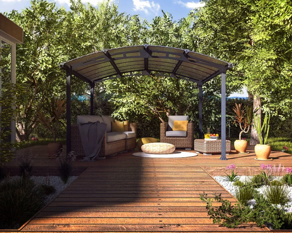 PALRAM Canopia Tucson Aluminium-Pavillon 3,6 x 4,4 m grau New