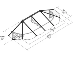 Vordach Lily 2.67 x 0.9 schwarz klar Pultbogenvordach Überdachung ^ Canopia Discount