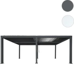 Carport -L46, Autoüberdachung Garage Unterstand, 11cm-Aluminium-Gestell, Regenrinne sturmfest, 3x6m ~ anthrazit ^ MCW Clearance