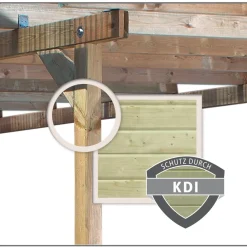 CHILLROI Rechteckiger Holzpavillon mit Verlängerung 289 x 639 cm | Gartenpavillon | Terrassenüberdachung ^ Karibu New