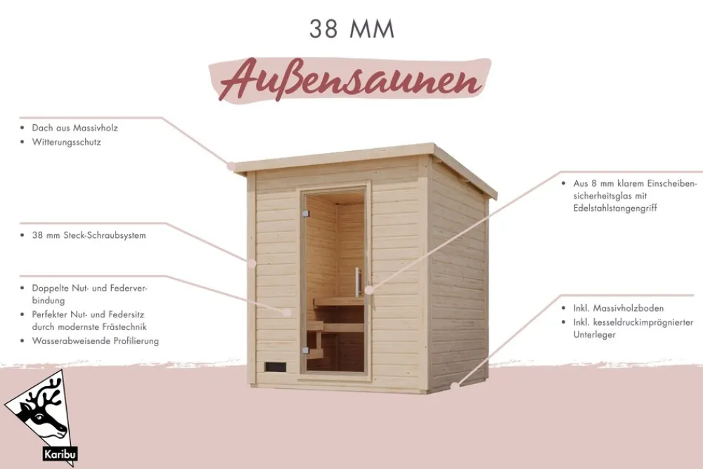 Chillroi Saunahaus Kaapi 2 verschiedene Ausführungen naturbelassen Online