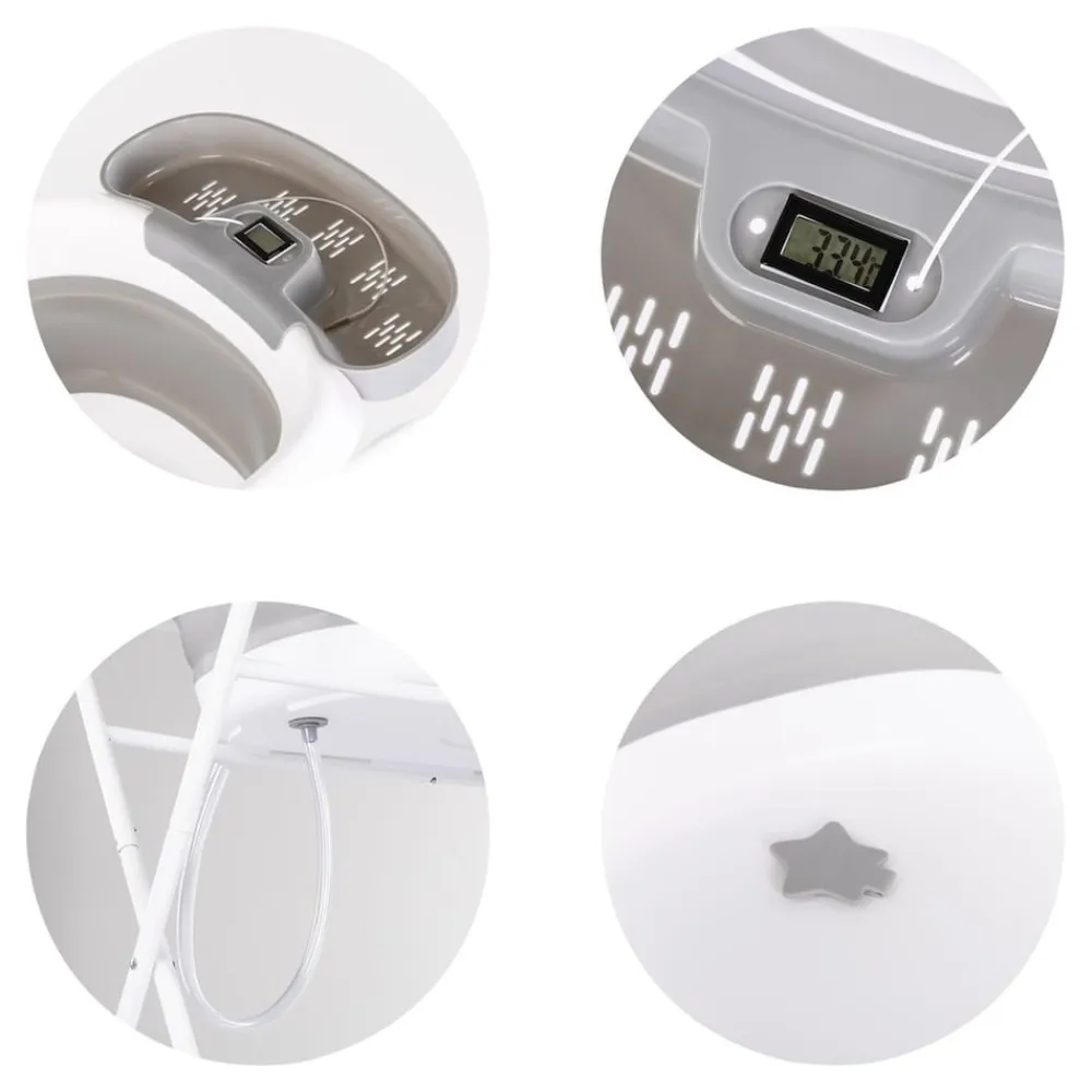 Babybadewanne-Set Slim, Ständer 90 cm, Ablage, klappbar, Thermometer ^ Chipolino Hot