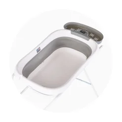 Babybadewanne-Set Slim, Ständer 90 cm, Ablage, klappbar, Thermometer ^ Chipolino Hot