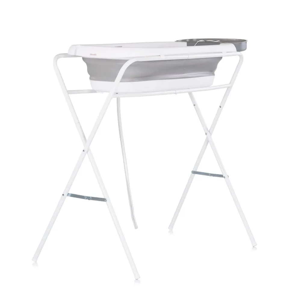 Babybadewanne-Set Slim, Ständer 90 cm, Ablage, klappbar, Thermometer ^ Chipolino Hot