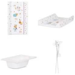 Chipolino Babywanne Wickeltisch 2 in 1 Aqua Zubehörfach klappbar Ständer Stopfen bunt grau Outlet