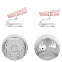 Chipolino Babywippe E-Sway Fernbedienung Musik Bluetooth Plüschtiere Timer Gurt rosa beige Discount