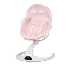 Chipolino Babywippe E-Sway Fernbedienung Musik Bluetooth Plüschtiere Timer Gurt rosa beige Discount