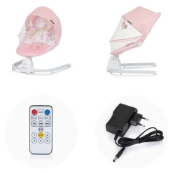 Babywippe Oasis Fernbedienung, Timer, Moskitonetz, Gurt, Plüschtiere ^ Chipolino