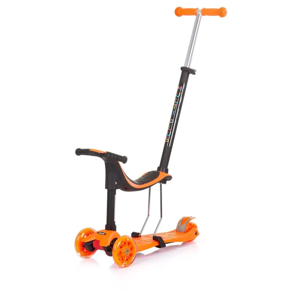 Kinderroller 3 in 1 Multi Plus 3 Räder, Laufrad, Roller, LED-Lichter orange ^ Chipolino Hot
