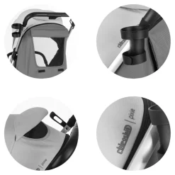 Chipolino Kinderwagen, Buggy Pixie zusammenklappbar Getränkehalter Korb 22 kg hellgrau hellbraun Outlet