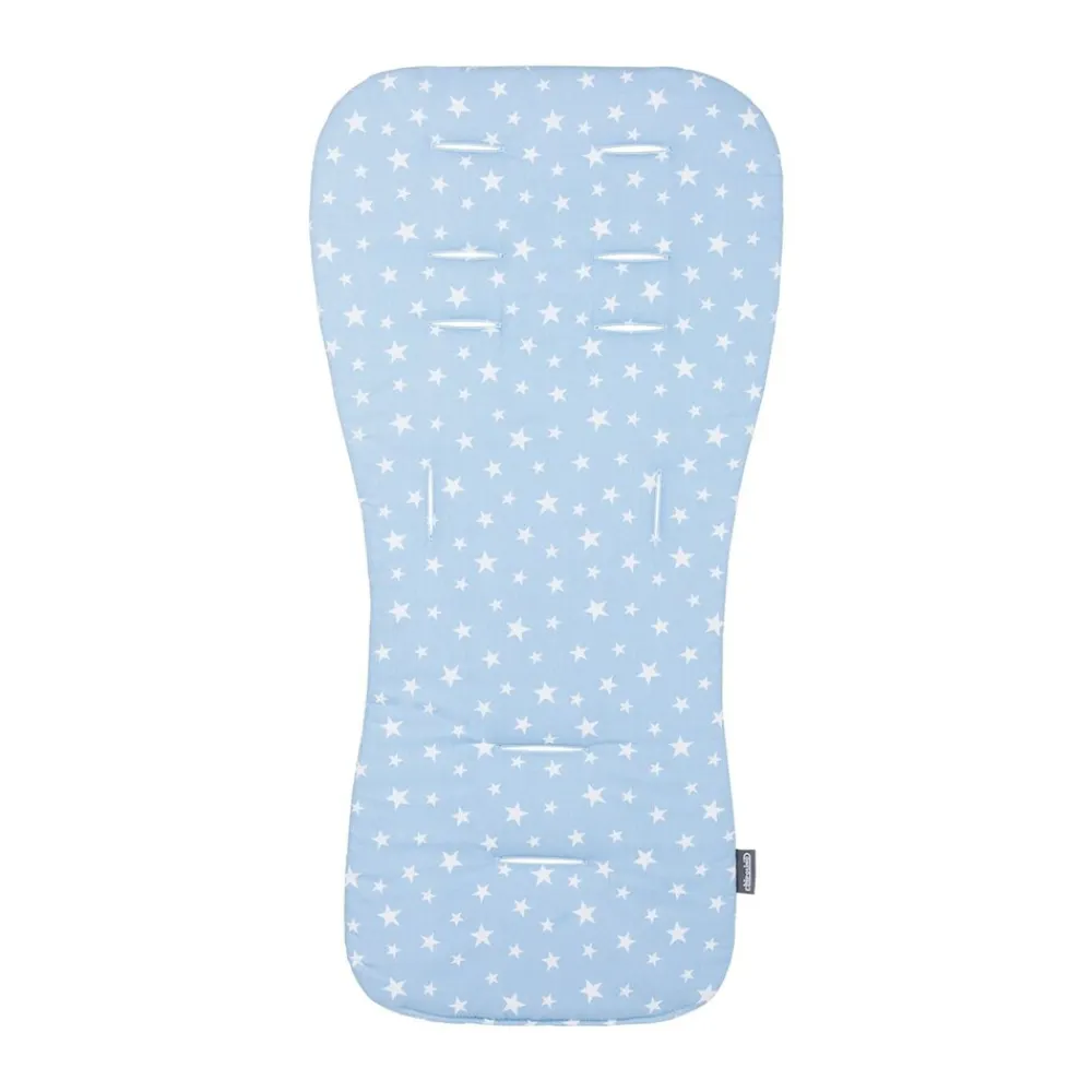 Chipolino Kinderwagen Sitzeinlage Universalsitzunterlage Baumwolle atmungsaktiv blau grau Hot