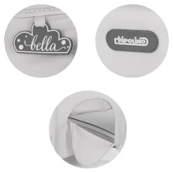 Reisebett Bella 2 Ebenen seitlicher Eingang Musikmobile Wickelauflage beige grau ^ Chipolino Best