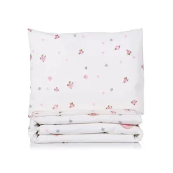 Chipolino 5-teiliges Bettwäsche Set, Decke 95 x 125 cm Kissen 35 x 45 cm rosa weiß blau Rennfahrer Sale