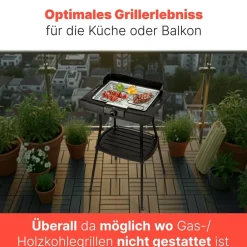 Clatronic BQS 3842 Standgrill (2 in 1 Stand- und Tischgrill, 2000 W, stufenlos regelbarer Thermostat, 36 x 25 cm Grillfläche, verchromter Grillrost) Sale