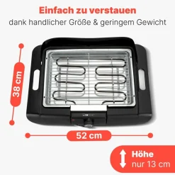 Clatronic BQS 3842 Standgrill (2 in 1 Stand- und Tischgrill, 2000 W, stufenlos regelbarer Thermostat, 36 x 25 cm Grillfläche, verchromter Grillrost) Sale