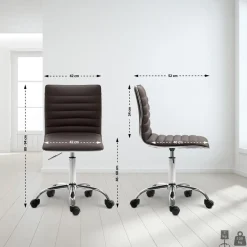 CLP Arbeitshocker höhenverstellbar Alamosa, ergonomischer Rollhocker mit Rückenlehne, Kunstlederbezug, drehbar Ideal für Büro & Praxis braun Best
