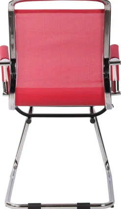 Besucherstuhl Barnet Mesh I Mit Armlehne Und Chrom-Gestell I Atmungsaktiver Netz-Bezug ^ CLP Clearance