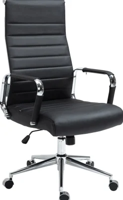 Bürostuhl ergonomisch Kolumbus Echtleder, Schreibtischstuhl höhenverstellbar stufenlos, Drehstuhl mit Rollen bis 150 kg belastbar ^ CLP Sale