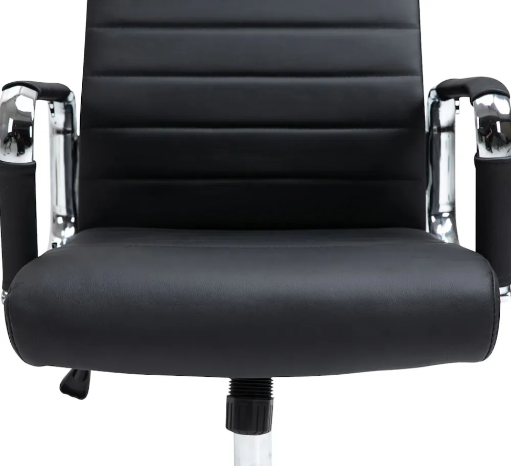 Bürostuhl ergonomisch Kolumbus Echtleder, Schreibtischstuhl höhenverstellbar stufenlos, Drehstuhl mit Rollen bis 150 kg belastbar ^ CLP Sale