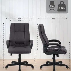 CLP Bürostuhl ergonomisch mit Rollen und Höhenverstellung, Chefsessel höhenverstellbar und Wippfunktion, rückenschonend, Drehstuhl Sparta braun Hot