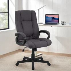 CLP Bürostuhl ergonomisch mit Rollen und Höhenverstellung, Chefsessel höhenverstellbar und Wippfunktion, rückenschonend, Drehstuhl Sparta braun Hot