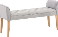 CLP Chaiselongue Cleopatra I Stoff-Bezug I Polsterbank dunkelgrau