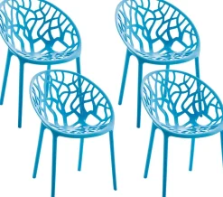 CLP Gartenstühle 4er Set stapelbar wetterfest Hope, Gartensessel mit Lehnen UV-beständig, Outdoorstühle aus Kunststoff bis 150 kg belastbar gelb Best