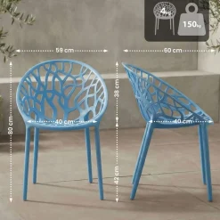 CLP Gartenstühle 4er Set stapelbar wetterfest Hope, Gartensessel mit Lehnen UV-beständig, Outdoorstühle aus Kunststoff bis 150 kg belastbar gelb Best
