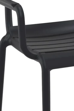 CLP Gartenstuhl stapelbar mit Armlehnen Paris, Stapelstuhl Kunststoff wetterfest UV-beständig, Outdoorstuhl bis 160 kg belastbar weiß