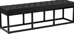 Sitzbank Polson, modern, es Metallgestell, gestepptes Samt, Bodenschoner, für Wohnzimmer, Flur oder Schlafzimmer ^ CLP Hot