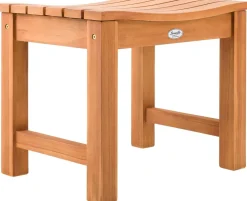 CLP holz Hocker outdoor wetterfest Bibury, Sitzhocker und Fußhocker in einem, langlebig für Garten, Terrasse und Balkon teak Discount