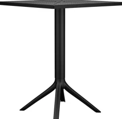 CLP Tisch Nuvela 60 x 60 cm | Wetterfester Gartentisch mit UV-beständiger Oberfläche | Eckiger Balkontisch aus Polypropylen dunkelgrau Outlet