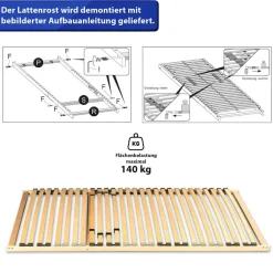 Coemo BASIC Lattenrost starr 120x210cm nicht verstellbar LANG Outlet