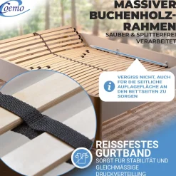 Coemo Ergonomischer 7 Zonen Lattenrost in verschiedenen Größen mit Kopfteilverstellung Online