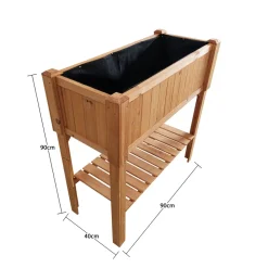 Hochbeet Kräuterbeet mit Pflanzfolie 90 x 40 x 90 cm ^ Coemo Hot