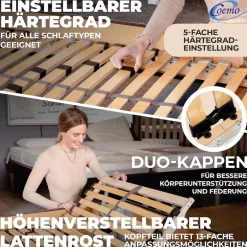 7-Zonen-Lattenrost Ergo K 100 x 200 cm zerlegt ^ Coemo Outlet
