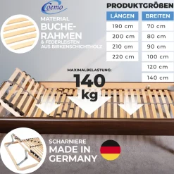 7-Zonen-Lattenrost Ergo K 100 x 200 cm zerlegt ^ Coemo Outlet