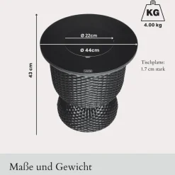 3-in-1 Loungetisch mit Edelstahl-Kühler Paris 43 cm ^ COOTAB COOLER TABLE Discount