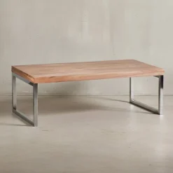 Couchtisch GUNA im Landhaus-Stil aus massivem Holz mit Designmerkmalen, 60x120x40 cm ^ KADIMA DESIGN Best