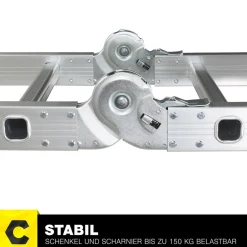 Craftfull Mehrzweckleiter CF-104A, 6in1, Gelenkleiter aus Aluminium, 3,5 -5,8 m, Anti-Rutsch-Profil (4.7 Meter 4x4 Sprossen) Sale