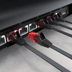 CSL Cat 6 Flachband LAN Kabel - mehrfach geschirmt - UTP Gigabit - 1000 Mbit/s - Patchkabel Flachkabel - Netzwerkkabel - 20m Hot