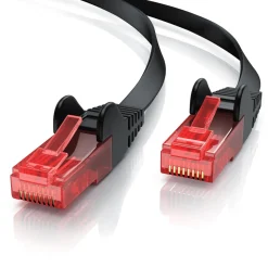 CSL Cat 6 Flachband LAN Kabel - mehrfach geschirmt - UTP Gigabit - 1000 Mbit/s - Patchkabel Flachkabel - Netzwerkkabel - 20m Hot