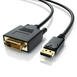 CSL DisplayPort Video-Kabel, 20 Pins, DVI-D, Monitorkabel, HDCP und EDID Zertifiziert, FHD Ausflösung - 1m