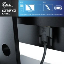 CSL DVI-D (DL) Video-Kabel, Monitor Verbindungskabel Dual-Link 24+1 Auflösung bis 2560x1600 - 1m Clearance